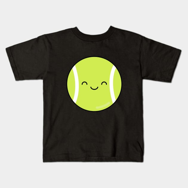 Kawaii Tennis Ball Kids T-Shirt by WildSloths